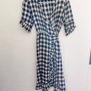 Anthropologie gingham ruffle dress